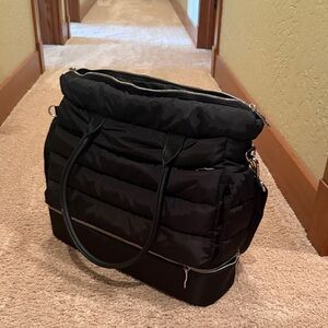 Black Quilted Tote Bag
